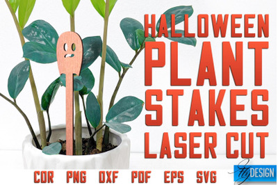 Halloween Plant Stakes Laser Cut SVG | Laser Spooky Stakes SVG Design