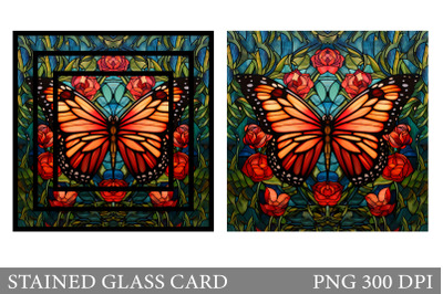 Stained Glass Butterfly Card. Stained Glass Card Design