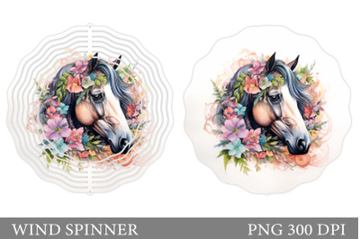 Horse Flowers Wind Spinner. Horse Wind Spinner Sublimation