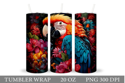 Parrot Tumbler Sublimation. Parrot Tumbler Design