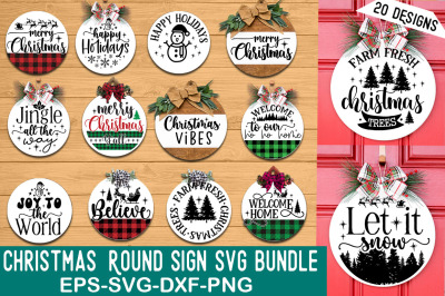 Christmas  Round Sign SVG Bundle