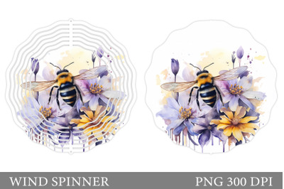 Bee Wind Spinner Design. Flowers Wind Spinner Sublimation