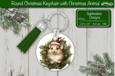 Christmas Keychain PNG Sublimation Christmas Cute Animal PNG