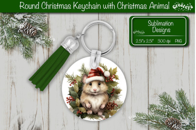 Christmas Keychain PNG Sublimation Christmas Cute Animal PNG