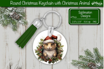 Christmas Keychain PNG Sublimation Christmas Cute Animal PNG