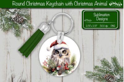 Christmas Keychain PNG Sublimation Christmas Cute Animal PNG