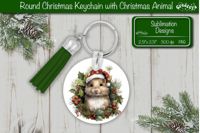 Christmas Keychain PNG Sublimation Christmas Cute Animal PNG