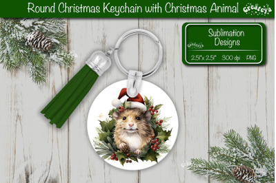 Christmas Keychain PNG Sublimation Christmas Cute Animal PNG