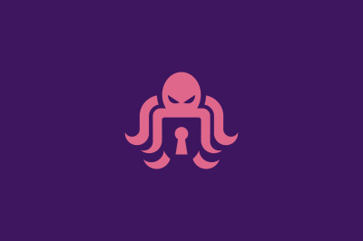 octopus security vector template logo design