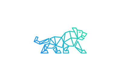 panther lineart vector template logo design