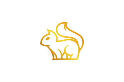 squirrel lineart vector template logo design