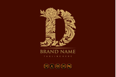 Opulence beautiful D monogram letter logo