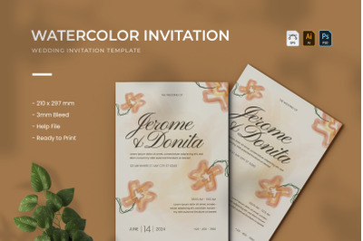 Watercolor - Wedding Invitation