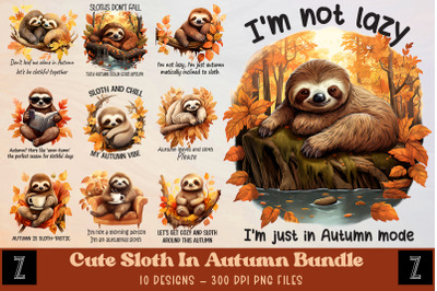 Cute Sloth In Autumn Bundle