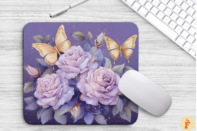 Delicate Lavender Roses And Butterfly