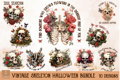 Vintage Skeleton Halloween Bundle