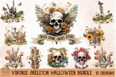 Vintage Skeleton Halloween Bundle 2