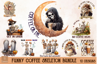 Funny Coffee Skeleton Halloween Bundle