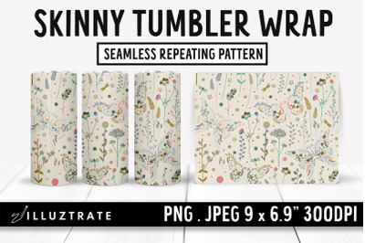 Flower Skinny Tumbler Wrap | Floral Tumble Wrap