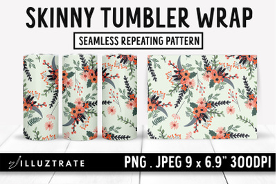 Flower Skinny Tumbler Wrap | Floral Tumble Wrap