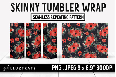 Floral Skinny Tumbler Wrap | Flower Tumble Wrap
