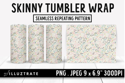 Geometric Pattern Skinny Tumbler Wrap | Geometric Tumbler PNG
