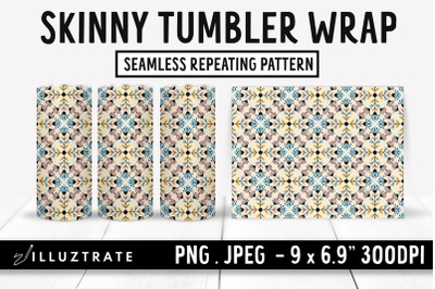 Geometric Pattern Skinny Tumbler Wrap | Geometric Tumbler PNG