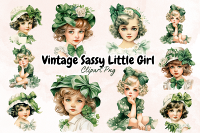 Vintage Sassy Little Girl Sublimation