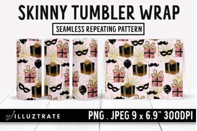Christmas Presents Skinny Tumbler Wrap | Christmas Tumbler PNG