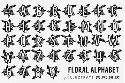Floral Alphabet SVG Cut Files | Flower Alphabet Cutting File