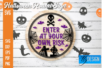 Halloween Round Signs SVG | Halloween Quotes Design