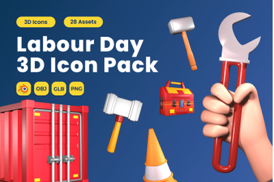 Labour Day 3D Icon Pack Vol 3