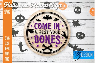 Halloween Round Signs SVG | Halloween Quotes Design