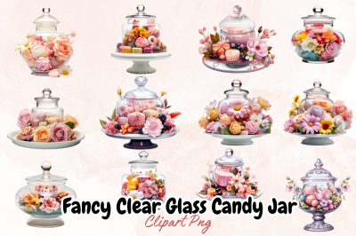 Fancy Clear Glass Candy Jar Sublimation