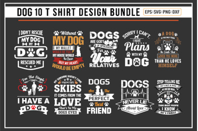 Dog typographic t shirt bundle