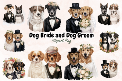 Dog Bride and Dog Groom Sublimation