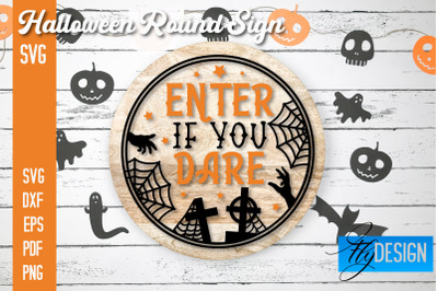 Halloween Round Signs SVG | Halloween Quotes Design