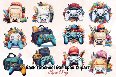 Back to School Gamepad Clipart Bundle