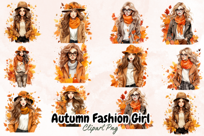 Autumn Fashion Girl Sublimation Clipart