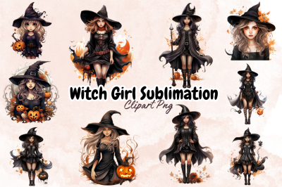 Witch Girl Sublimation Clipart