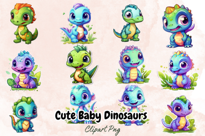 Cute Baby Dinosaurs Stickers Bundle