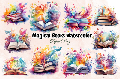 Magical Books Watercolor Sublimation