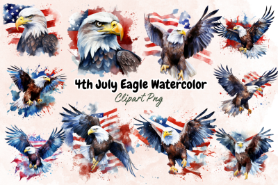 4th July Eagle Watercolor Sublimation