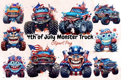 4th of July Monster Truck Sublimation