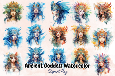 Ancient Goddess Watercolor Clipart