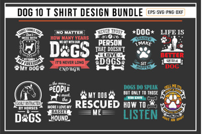 Dog typographic t shirt design bundle.