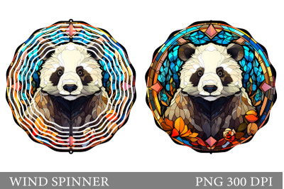 Panda Spinner Sublimation. Stained Glass Panda Wind Spinner