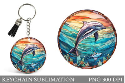 Stained Glass Dolphin Keychain. Dolphin Keychain Design