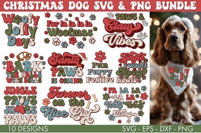 Christmas Dog SVG Bundle PNG Sublimation