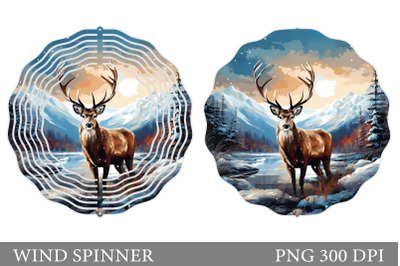 Deer Spinner Sublimation. Deer Winter Wind Spinner Design